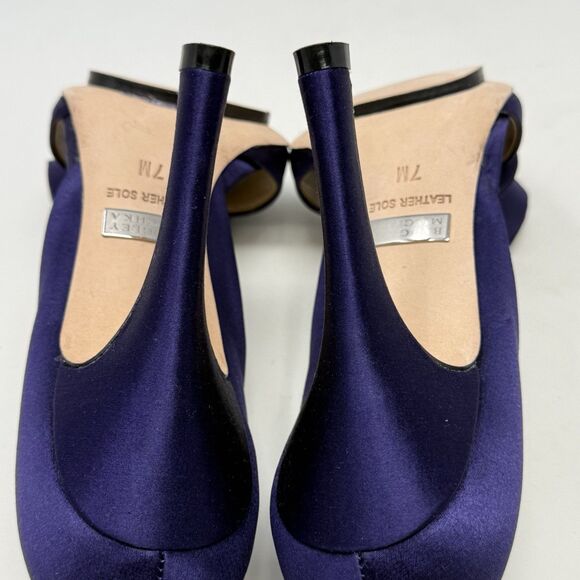 Badgley Mischka Randall D'orsay Heels Womens 7 Purple Satin Peep Toe Wedding - Picture 14 of 16